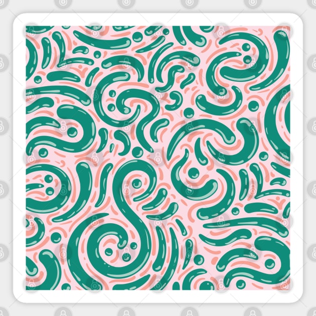 Modern Vibrant Abstract Paisley Magnet by Vector Deluxe